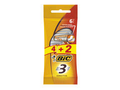 Aparat de ras dispozabil pentru barbati BIC 3 Sensitive cu 3 lame, pachet 6 bucati