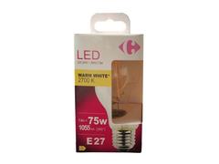 Bec LED Carrefour, E27, 75 W, 1055 lm, 2700 K, Alb cald