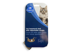 Hamac pentru pisici cu curele reglabile Carrefour Companino, bumbac/poliester, 41x45 cm, Taupe