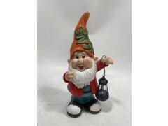 Figurina Gradina Solara,  Pitic Cu Felinar, 21*16*45Cm, Magnesia