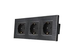 Priza Tripla LUXION cu rama din aluminiu
