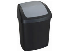 Cos gunoi cu capac batant Curver Swing Top, plastic, 15 L, 30.6 x 24.8 x 41.8 cm, Negru