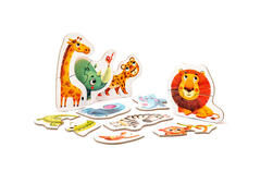 Puzzle din lemn, Cubika, Animale din safari, 16 piese