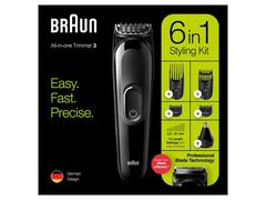 Kit ingrijire barbati 6-in-1 Braun MGK3220, Lame ascutite durabile, 5 accesorii, Acumulator, Negru