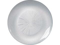 Farfurie Carrefour Home, sticla, 32 cm, Gri metalizat