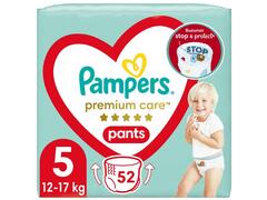 Scutece chilotel Pampers Premium Care Pants Mega Box Marimea 5, 12-17 kg, 52 buc