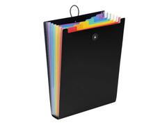 Mapa verticala cu 6 separatoare multicolor, polipropilena, 25x33x3.5 cm, Negru