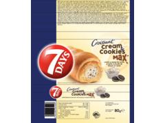 7Days Max Cream & Cookies Croasant cu crema cu aroma de vanilie si bucatele de biscuiti 80g