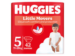 Scutece Huggies Little Movers Jumbo (nr 5), 42 buc, 11-25 kg