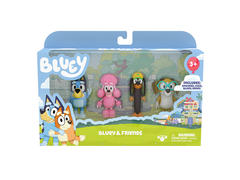 Set 4 figurine, Bluey, Snickers, Honey si Coco