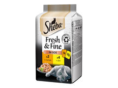 Sheba Fresh & Fine hrana umeda pentru pisici adulte, pui si curcan, 6 x 50 g