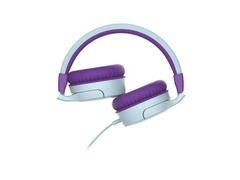 Casti cu fir on ear pentru copii Qilive Q.1094, mufa Jack 3.5mm, limitarea sunetului, 1.2 m, pliabile, mov