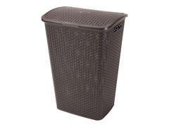 Cos depozitare rufe Curver 55L Rattan My Style, 42.8 x 60.4 x 33 cm, plastic, culoare maro