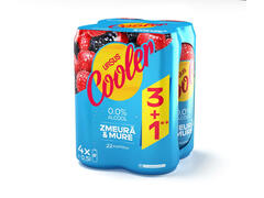 Bere blonda aromatizata fara alcool Ursus Cooler zmeura si mure, 3+1 x 0.5 l