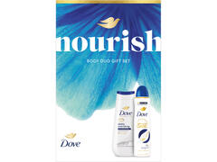 Set pentru cadou Dove Nourish: gel de dus, 225 ml + deodorant spray, 150 ml