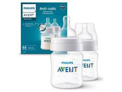 Set 2 biberoane anti-colici Philips Avent SCY100/02, 125 ml, +0 luni, 2 buc, Fara BPA (Alb/Transparent)