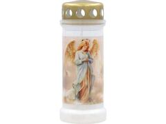 Candela cu capac Nr. 6 Bolsius BO-NR6-CAP-ING-A, model inger, Alb/Auriu