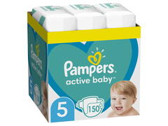 W Scutece Pampers Active Baby XXL Box, Marimea 5, 11-16 kg , 150 buc