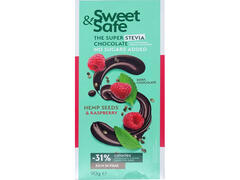 Sweet and Safe Ciocolata amaruie cu seminte canepa si zmeura 90g