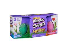 Pachet 3 oua cu surprize Kinetic Sand Egg-citing