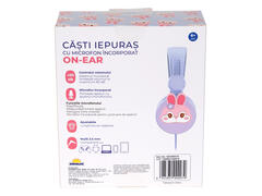 Casti audio cu urechi de iepuras si microfon incorporat, Noriel On-Ear