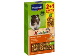 Baton pentru porcusori de Guineea Vitakraft Kracker Miere & Grau 112gr +56gr Gratis