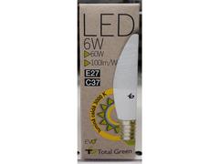 Bec LED lumanare B35 6W E27 lumina calda Total Green