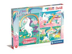 Puzzle Clementoni Unicorni, 3 x 48 piese