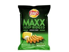 Lays Maxx Cheddar and Onion chipsuri ondulate cu gust de branza cheddar si ceapa 130 g