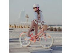 Bicicleta cu roti ajutatoare si cos, Rizz Jr, 14 inch, Peach