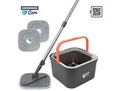 Set curatenie cu mop rotativ Heinner Care Mega Clean, plastic/inox/microfibra, Multicolor