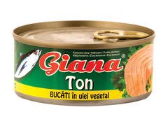 Ton bucati in ulei vegetal si suc propriu 160g Giana