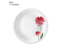 Farfurie intinsa Belle, opal, 28 cm, Alb cu model