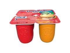 Danonino Branzica de vaci pentru copii cu piure de Capsuni si Caise 4x50g