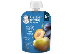 Gerber Natural Prune Si Pere, Piure Bebelusi, De La 6 Luni, 90G (Pachet De 7)