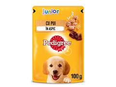 Pedigree hrana umeda pentru caini juniori, cu pui si orez in aspic 100 g