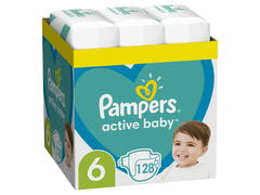 W Scutece Pampers Active Baby XXL Box, Marimea 6, 13-18 kg, 128 buc