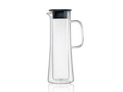 Carafa cu pereti dubli, 800 ml, Transparent/Negru