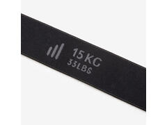 Bandă elastică textilă Fitness rezistență 15 kg Negru