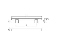 Maner AA311, aluminiu, negru anodizat, 128 mm