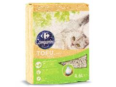 Asternut tofu pentru pisici Carrefour, aroma de lapte, 4.6L