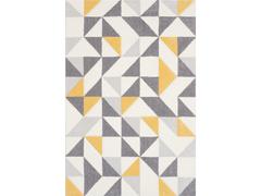 Covor modern Sintelon Pastel 28SGS, polipropilena, model geometric gri si galben, 80 x 150 cm