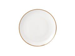 Platou rotund cu margine aurie Carrefour, 30.5 cm, Alb