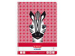 Caiet matematica cu spirala, A4, Herlitz, Cute Animals, Zebra, 80 file