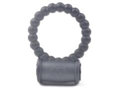 Beaded Black Color Silicone Vibrating Cock Ring LUX14433