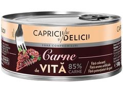 Carne de vita in suc propriu, 85% carne 300g Capricii si Delicii