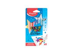 Carioci cu sclipici, Maped Color'Peps, set 8 bucati
