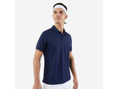 Tricou Polo Tenis Essential 100 Bleumarin Bărbați