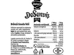 Branza gouda Delaco DeSenvis, felii, 400 g