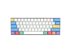 Kit butoane Royal Kludge PBT Double-Shot  Keycaps, 61 taste, translucide, Cherry MX, layout US, culoare alb/albastru, KC-31